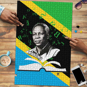 Julius Nyerere Puzzle Education is a Way of Fighting Poverty Quote and Tanzanian Flag Alphabet - African Pride