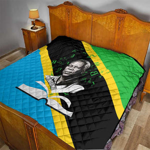 Julius Nyerere Quilt Education is a Way of Fighting Poverty Quote and Tanzanian Flag Alphabet - African Pride