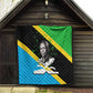 Julius Nyerere Quilt Education is a Way of Fighting Poverty Quote and Tanzanian Flag Alphabet - African Pride