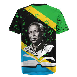 Julius Nyerere Rugby Jersey Education is a Way of Fighting Poverty Quote and Tanzanian Flag Alphabet - African Pride
