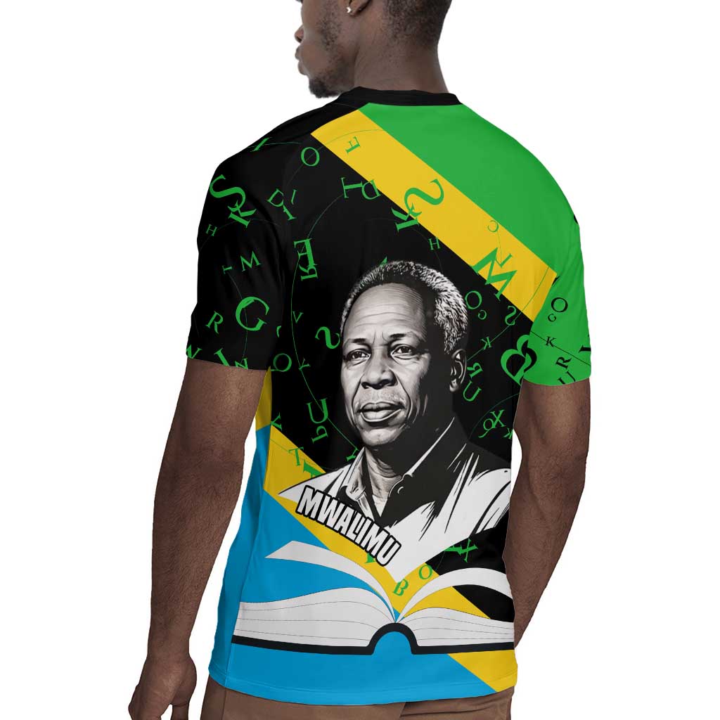 Julius Nyerere Rugby Jersey Education is a Way of Fighting Poverty Quote and Tanzanian Flag Alphabet - African Pride