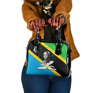 Julius Nyerere Shoulder Handbag Education is a Way of Fighting Poverty Quote and Tanzanian Flag Alphabet - African Pride