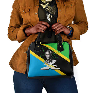Julius Nyerere Shoulder Handbag Education is a Way of Fighting Poverty Quote and Tanzanian Flag Alphabet - African Pride
