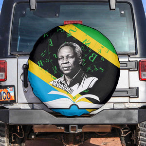 Julius Nyerere Spare Tire Cover Education is a Way of Fighting Poverty Quote and Tanzanian Flag Alphabet - African Pride