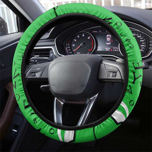 Julius Nyerere Steering Wheel Cover Education is a Way of Fighting Poverty Quote and Tanzanian Flag Alphabet - African Pride