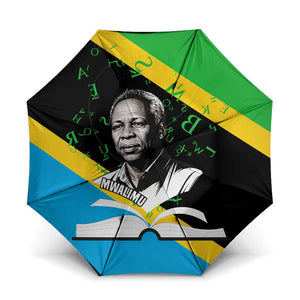 Julius Nyerere Umbrella Education is a Way of Fighting Poverty Quote and Tanzanian Flag Alphabet - African Pride