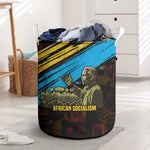 Julius Nyerere Laundry Basket Ujamaa African Socialism Text and Bold Striped Pattern - African Pride