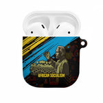 Julius Nyerere AirPods Case Ujamaa African Socialism Text and Bold Striped Pattern - African Pride