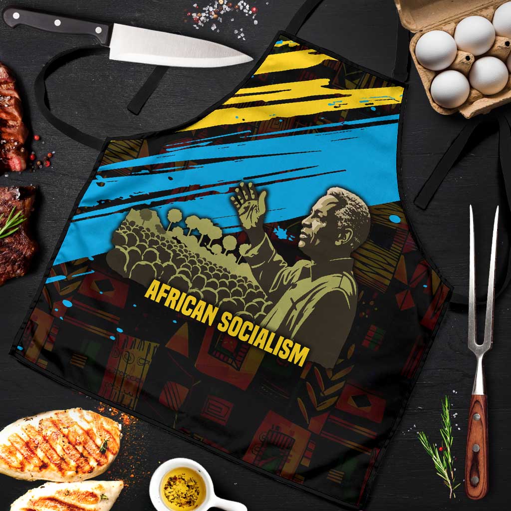 Julius Nyerere Apron Ujamaa African Socialism Text and Bold Striped Pattern - African Pride