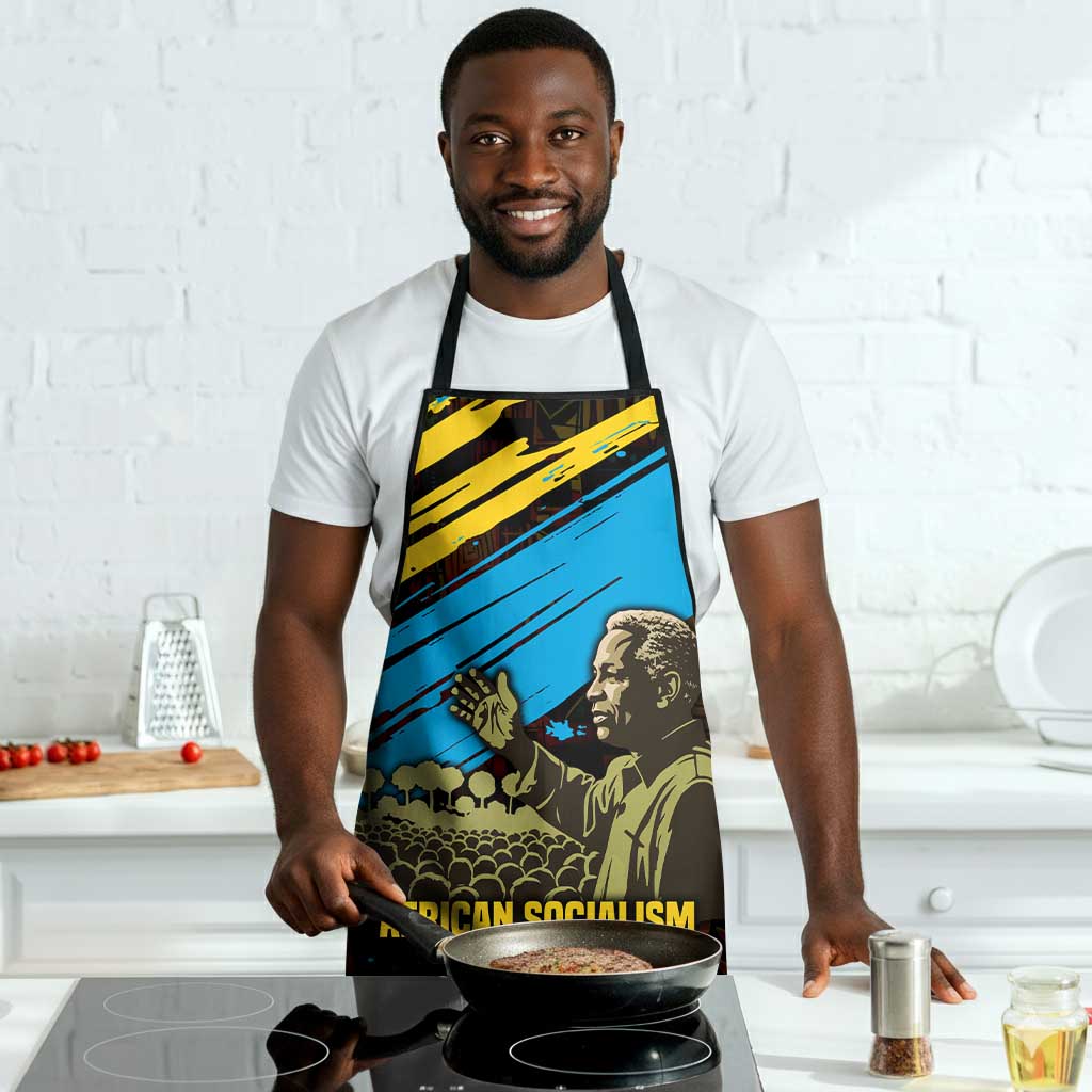 Julius Nyerere Apron Ujamaa African Socialism Text and Bold Striped Pattern - African Pride