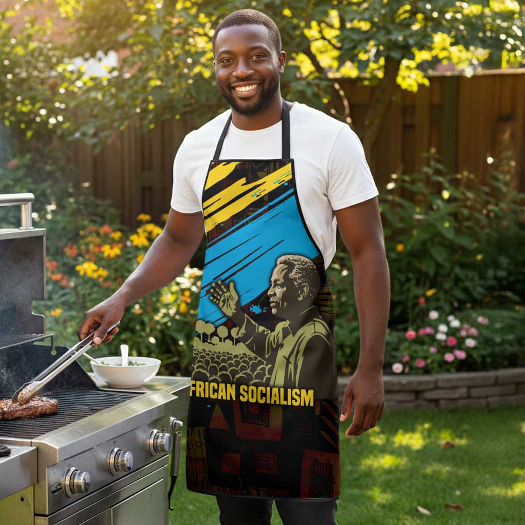 Julius Nyerere Apron Ujamaa African Socialism Text and Bold Striped Pattern - African Pride