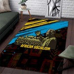 Julius Nyerere Area Rug Ujamaa African Socialism Text and Bold Striped Pattern - African Pride