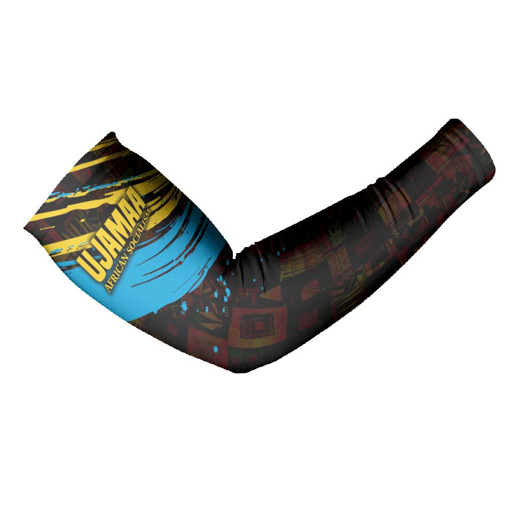 Julius Nyerere Arm Sleeves Ujamaa African Socialism Text and Bold Striped Pattern - African Pride