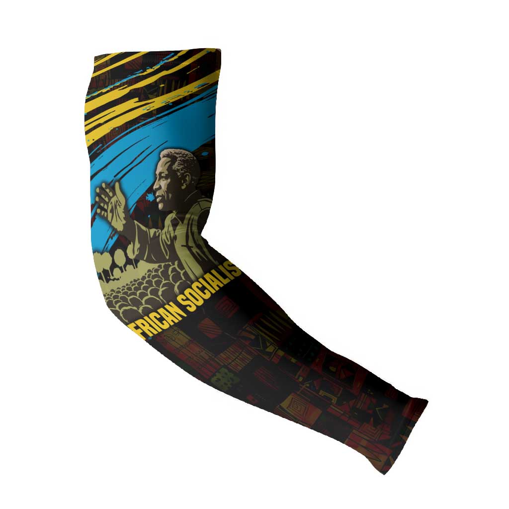 Julius Nyerere Arm Sleeves Ujamaa African Socialism Text and Bold Striped Pattern - African Pride