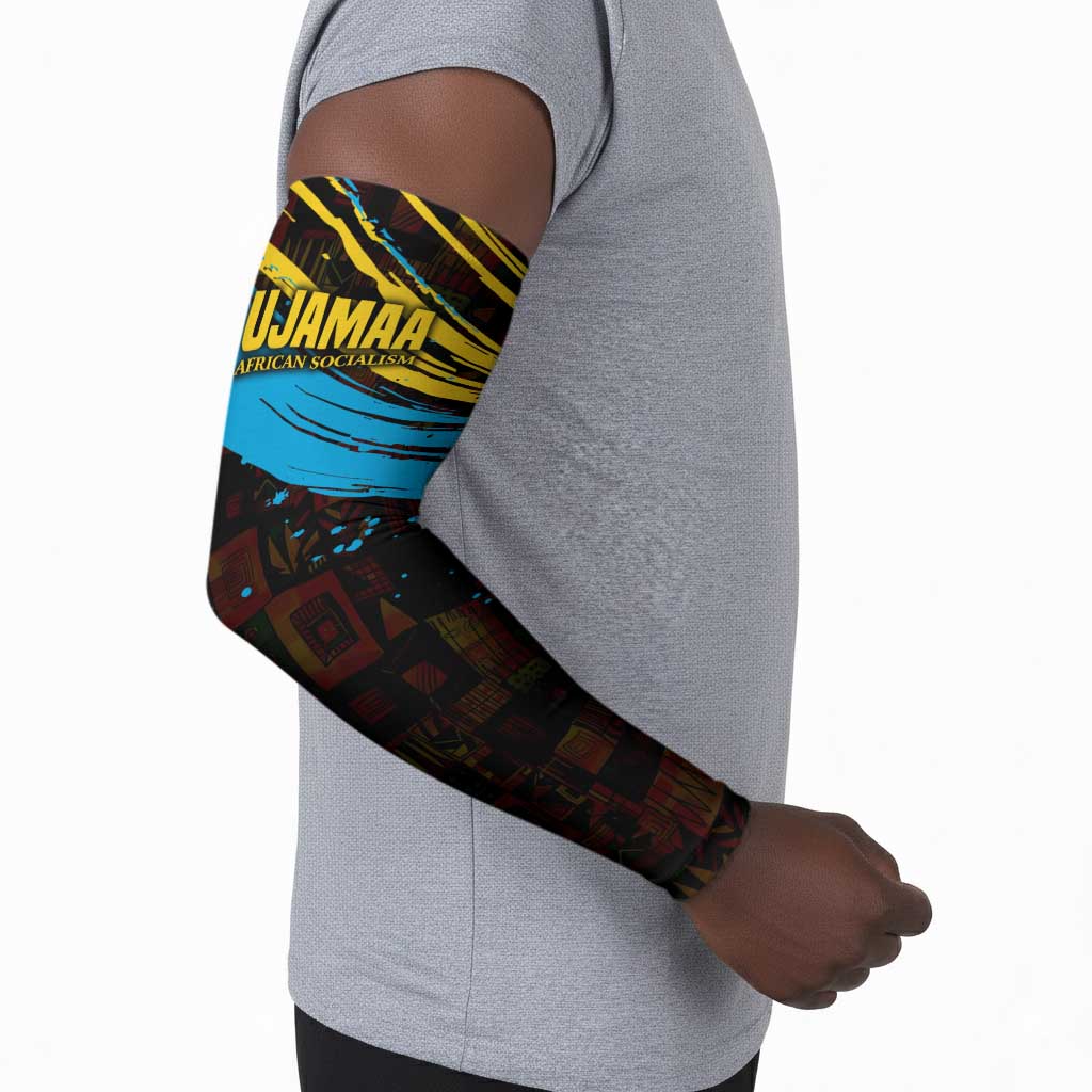 Julius Nyerere Arm Sleeves Ujamaa African Socialism Text and Bold Striped Pattern - African Pride