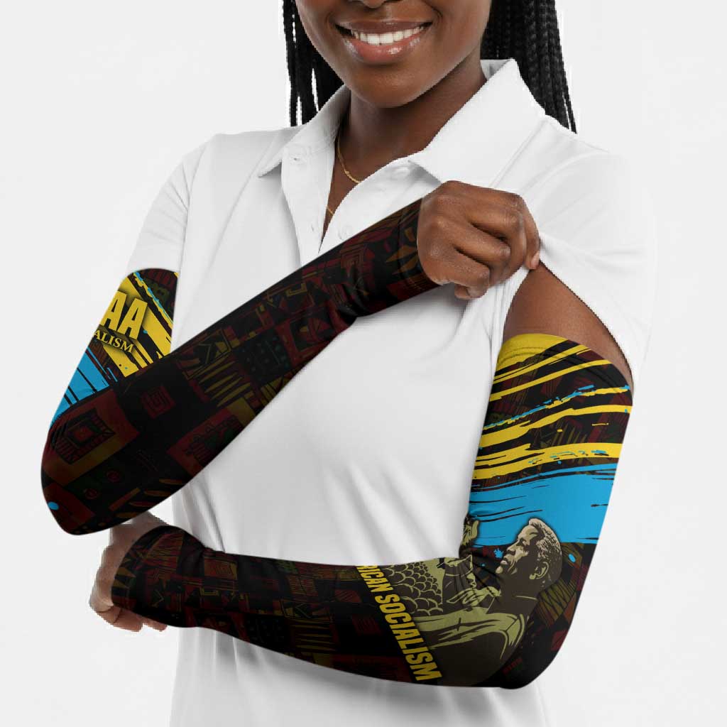 Julius Nyerere Arm Sleeves Ujamaa African Socialism Text and Bold Striped Pattern - African Pride