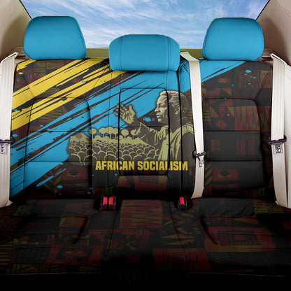 Julius Nyerere Back Car Seat Cover Ujamaa African Socialism Text and Bold Striped Pattern - African Pride