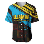 Julius Nyerere Baseball Jersey Ujamaa African Socialism Text and Bold Striped Pattern - African Pride