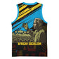 Julius Nyerere Basketball Jersey Ujamaa African Socialism Text and Bold Striped Pattern - African Pride