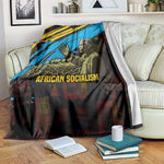 Julius Nyerere Blanket Ujamaa African Socialism Text and Bold Striped Pattern - African Pride