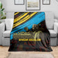 Julius Nyerere Blanket Ujamaa African Socialism Text and Bold Striped Pattern - African Pride