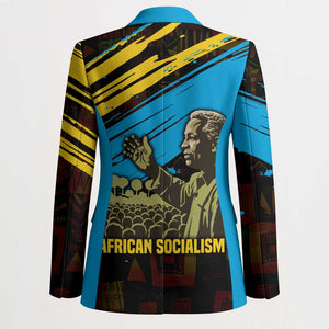 Julius Nyerere Blazer Ujamaa African Socialism Text and Bold Striped Pattern - African Pride