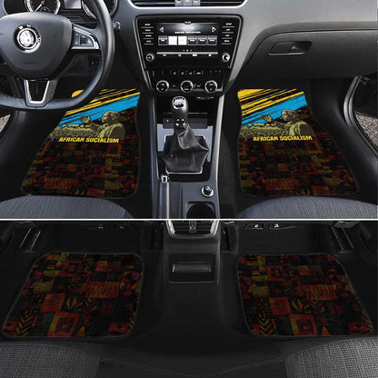 Julius Nyerere Car Mats Ujamaa African Socialism Text and Bold Striped Pattern - African Pride