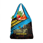 Julius Nyerere Grocery Bag Ujamaa African Socialism Text and Bold Striped Pattern - African Pride