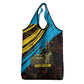 Julius Nyerere Grocery Bag Ujamaa African Socialism Text and Bold Striped Pattern - African Pride