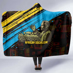 Julius Nyerere Hooded Blanket Ujamaa African Socialism Text and Bold Striped Pattern - African Pride