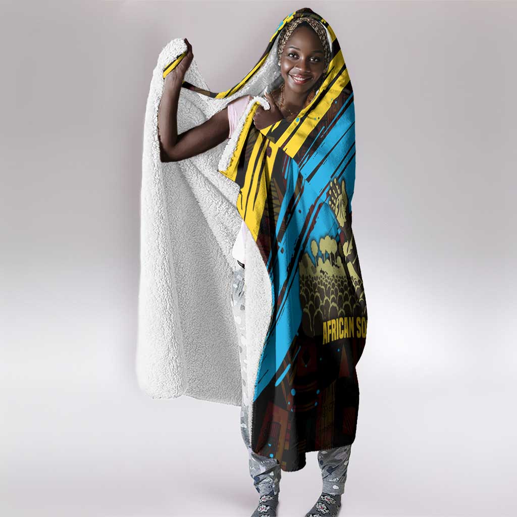 Julius Nyerere Hooded Blanket Ujamaa African Socialism Text and Bold Striped Pattern - African Pride