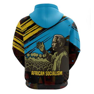 Julius Nyerere Hoodie Ujamaa African Socialism Text and Bold Striped Pattern - African Pride