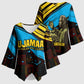 Julius Nyerere Kimono Sleeve Blouse Ujamaa African Socialism Text and Bold Striped Pattern - African Pride