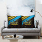 Julius Nyerere Pillow Cover Ujamaa African Socialism Text and Bold Striped Pattern - African Pride