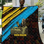 Julius Nyerere Quilt Ujamaa African Socialism Text and Bold Striped Pattern - African Pride