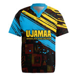 Julius Nyerere Rugby Jersey Ujamaa African Socialism Text and Bold Striped Pattern - African Pride