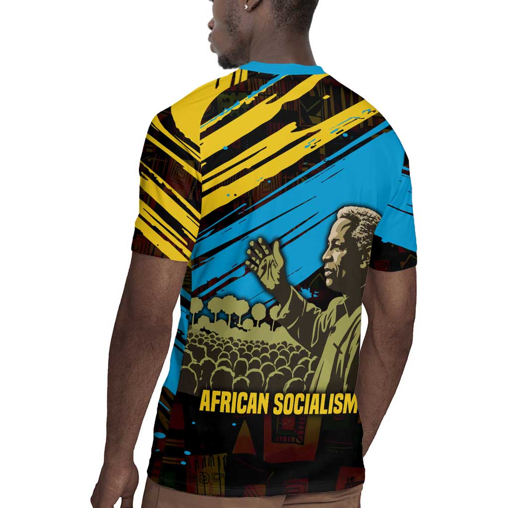 Julius Nyerere Rugby Jersey Ujamaa African Socialism Text and Bold Striped Pattern - African Pride