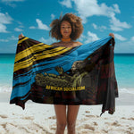 Julius Nyerere Sarong Ujamaa African Socialism Text and Bold Striped Pattern - African Pride