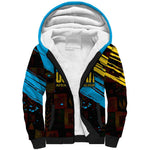 Julius Nyerere Sherpa Hoodie Ujamaa African Socialism Text and Bold Striped Pattern - African Pride