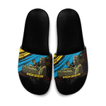 Julius Nyerere Slide Sandals Ujamaa African Socialism Text and Bold Striped Pattern - African Pride