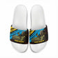 Julius Nyerere Slide Sandals Ujamaa African Socialism Text and Bold Striped Pattern - African Pride