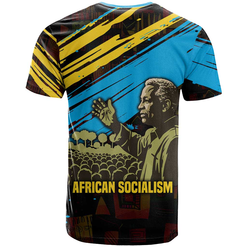 Julius Nyerere T shirt Ujamaa African Socialism Text and Bold Striped Pattern - African Pride
