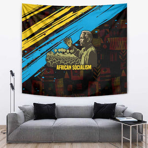 Julius Nyerere Tapestry Ujamaa African Socialism Text and Bold Striped Pattern - African Pride