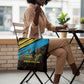 Julius Nyerere Tote Bag Ujamaa African Socialism Text and Bold Striped Pattern - African Pride