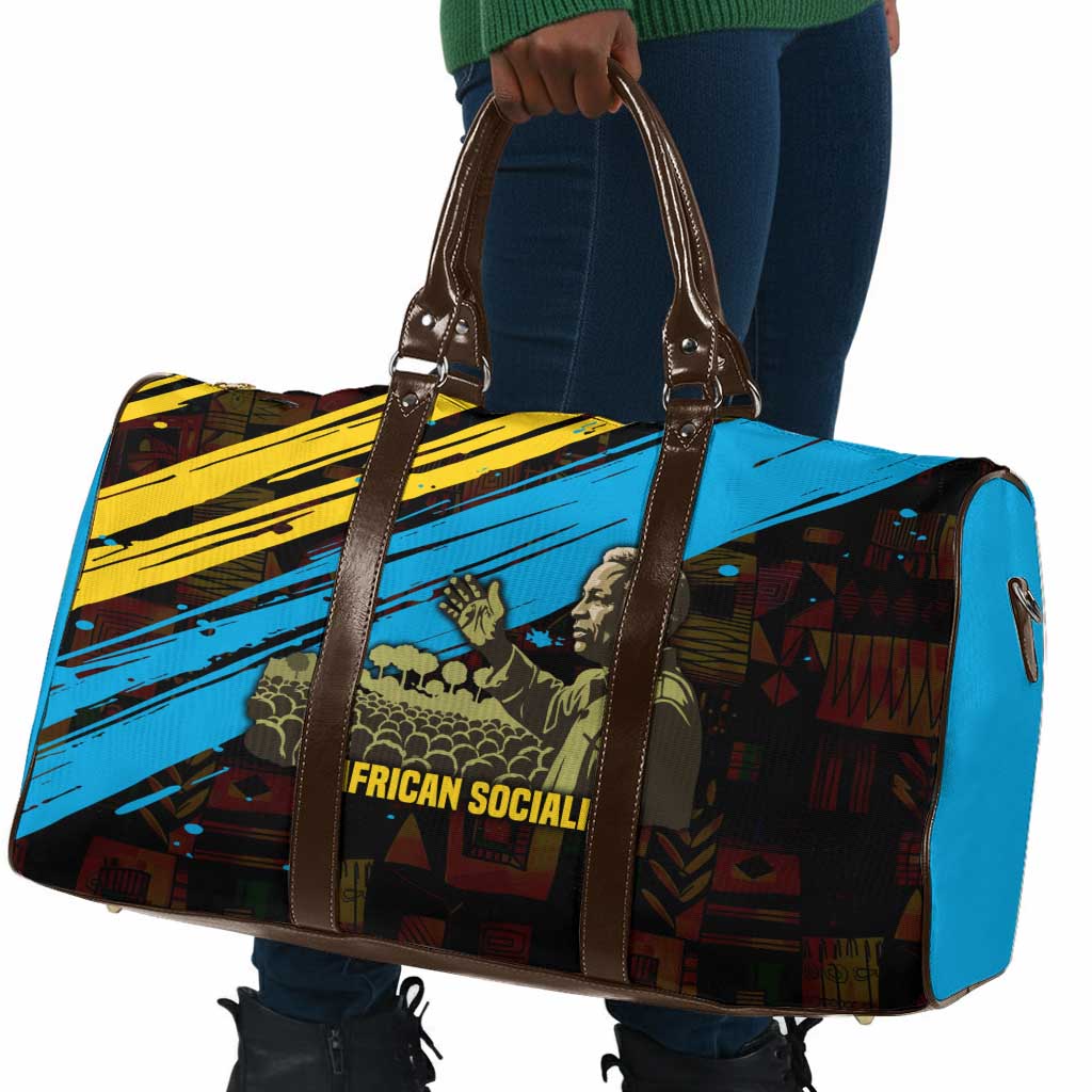 Julius Nyerere Travel Bag Ujamaa African Socialism Text and Bold Striped Pattern - African Pride