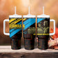 Julius Nyerere Tumbler With Handle Ujamaa African Socialism Text and Bold Striped Pattern - African Pride