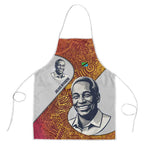 Julius Nyerere Apron with Smiling Portrait, Tribal Pattern and Simplicity is Power Quote - African Pride