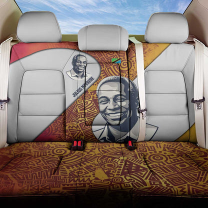Julius Nyerere Back Car Seat Cover with Smiling Portrait, Tribal Pattern and Simplicity is Power Quote - African Pride