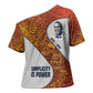 Julius Nyerere Cross Shoulder Shirt with Smiling Portrait, Tribal Pattern and Simplicity is Power Quote - African Pride