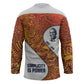 Julius Nyerere Hockey Jersey with Smiling Portrait, Tribal Pattern and Simplicity is Power Quote - African Pride